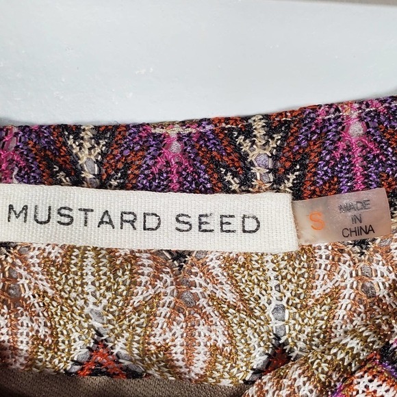 Mustard Seed Pattern Printed Shorts Purple Size Small - Picture 5 of 8